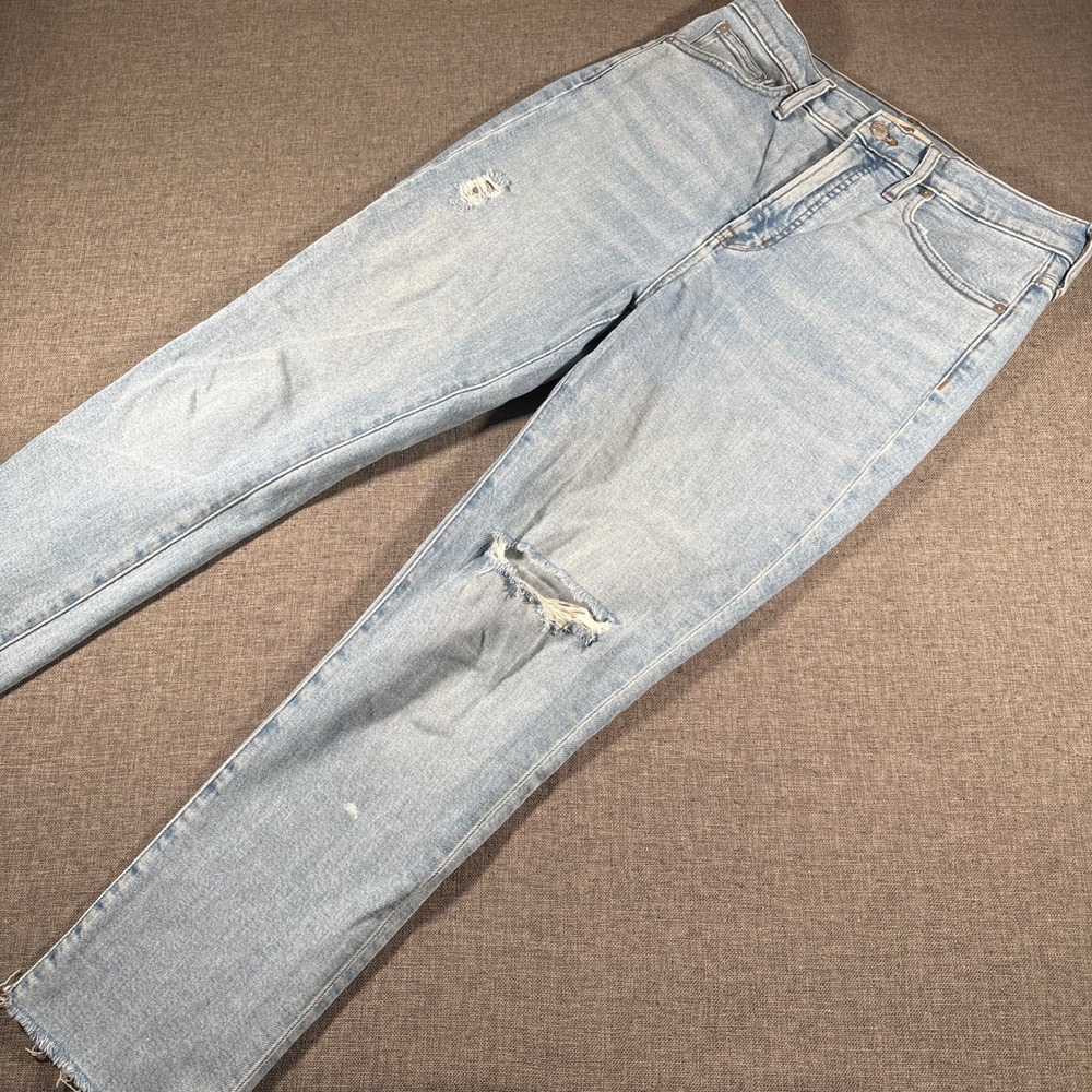 Madewell The Perfect Vintage Jean Women 28 Light Blue Distressed Raw Hem CKP4532